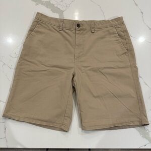 Haggar Khaki Tan Chino Bermuda Shorts Flat Front Pockets Casual Size 36 x 10
